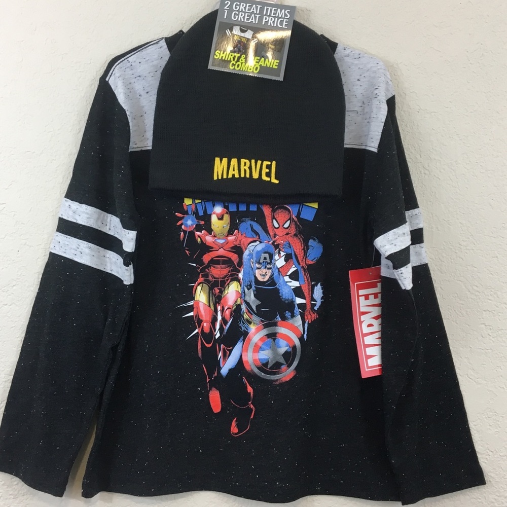 Marvel T-Shirt and Beanie Combo M, XL